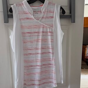 Pebble Beach Women's Tank Top with Red and White Stripes